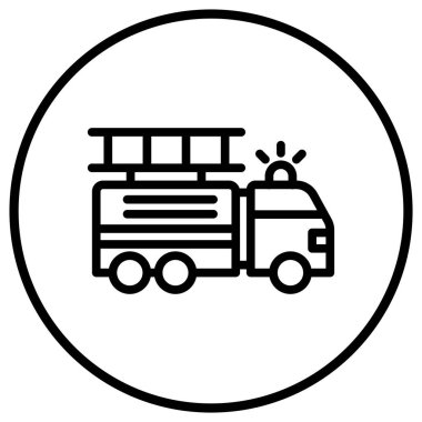 İtfaiye aracı Vektör Simgesi Tasarım Çizimi