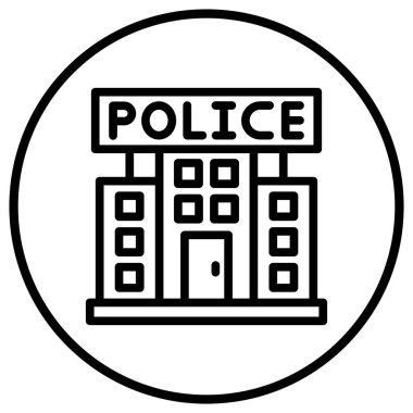 Polis Karakolu Vektör Simgesi Tasarım İllüstrasyonu