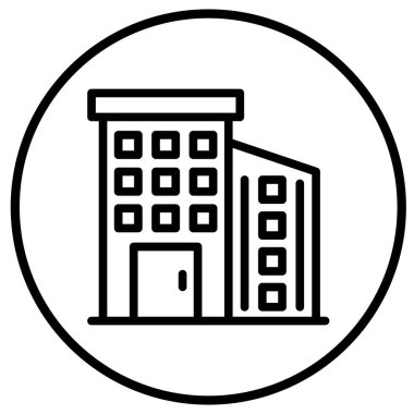 Apartman Vektörü Simgesi Tasarım İllüstrasyonu