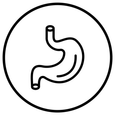 Mide Vektörü Simgesi Tasarımı Çizimi