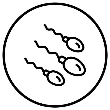 Sperm Vektörü Simgesi Tasarım İllüstrasyonu