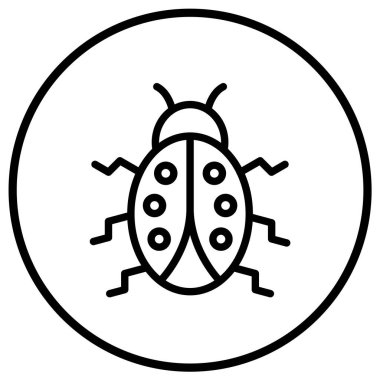 Lady Böcek Vektör Simgesi Tasarım Çizimi