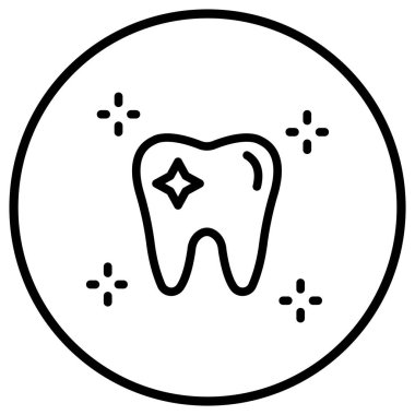 Temiz Diş Vektörü Simgesi Tasarım Çizimi
