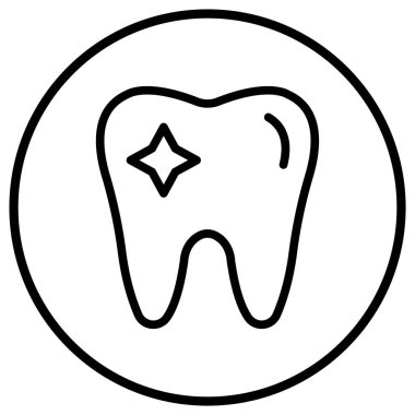 Diş Temizleme Vektörü Simgesi Tasarım İllüstrasyonu