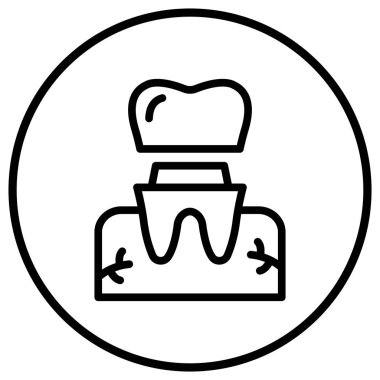 Diş Tacı Vektör Simgesi Tasarım İllüstrasyonu