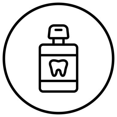 Ağız gargarası Vektör Simgesi Tasarım İllüstrasyonu