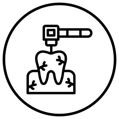 Diş Sondajı Vektör Simgesi Tasarım İllüstrasyonu