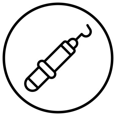 Diş Sondası Vektör Simgesi Tasarım İllüstrasyonu