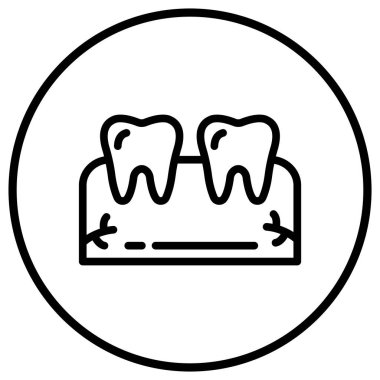 Diş Vektörü Simgesi Tasarımı Çizimi