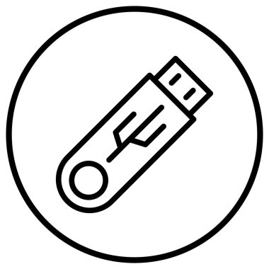 USB Vektör Simgesi Tasarım İllüstrasyonu
