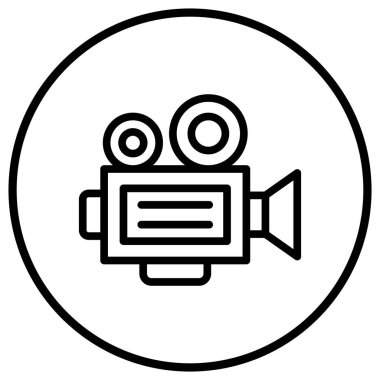 Film kamerası Vektör Simgesi Tasarım İllüstrasyonu
