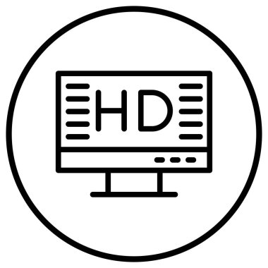 Hd Ekran Vektörü Simgesi Tasarım İllüstrasyonu