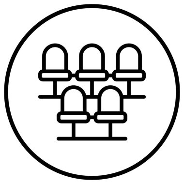 Sinema koltukları Vektör Simgesi Tasarım İllüstrasyonu