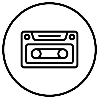 Casette Vektör Simgesi Tasarım İllüstrasyonu