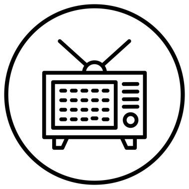 TV Vektörü Simgesi Tasarım İllüstrasyonu