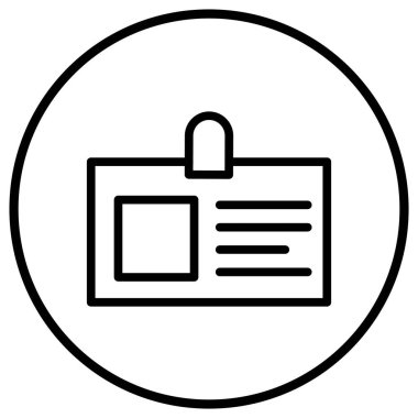 Kimlik kartı Vektör Simgesi Tasarım İllüstrasyonu