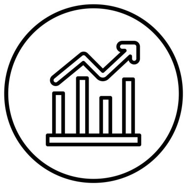 Çubuk Grafik Vektörü Simgesi Tasarım İllüstrasyonu