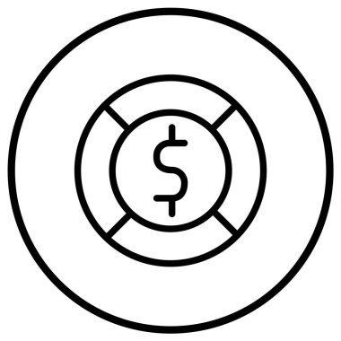 Dolar Bozukluğu Vektör Simgesi Tasarım İllüstrasyonu