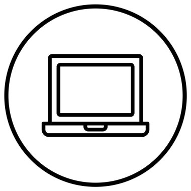 Laptop Vektör Simgesi Tasarım Çizimi