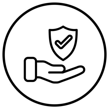 Sigorta Vektörü Simgesi Tasarım İllüstrasyonu