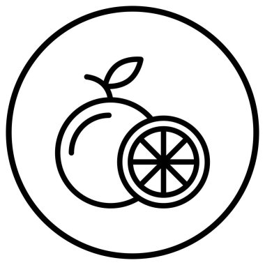 Turuncu Vektör Simgesi Tasarım Çizimi