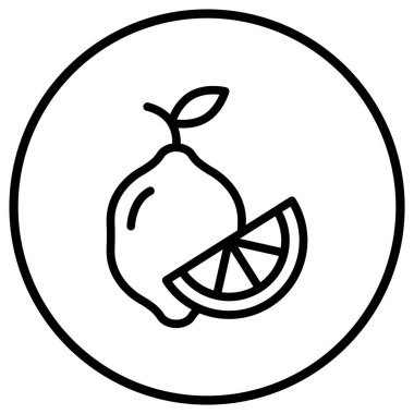 Lemon Vektör Simgesi Tasarım İllüstrasyonu
