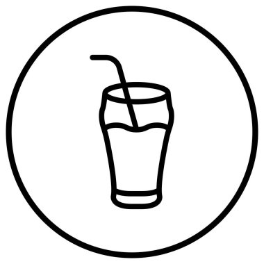 Soğuk içecek Vektör Simgesi Tasarım Çizimi