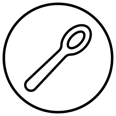 Kaşık Vektörü Simgesi Tasarım İllüstrasyonu