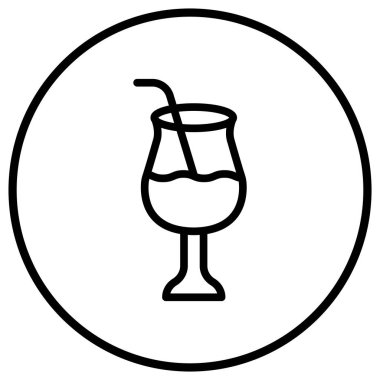 Kokteyl Vektör Simgesi Tasarım İllüstrasyonu