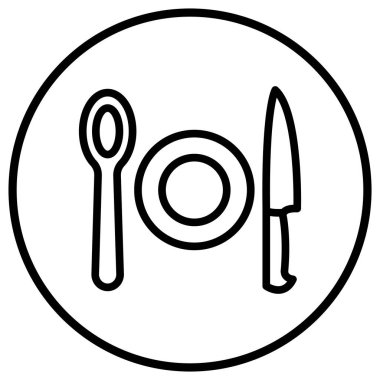 Yemek Yemeği Vektör Simgesi Tasarım İllüstrasyonu