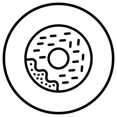 Donut Vektör Simgesi Tasarım Çizimi