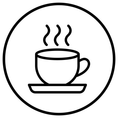 Kahve Vektörü Simgesi Tasarım Çizimi