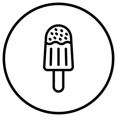 Dondurma Vektör Simgesi Tasarım Çizimi