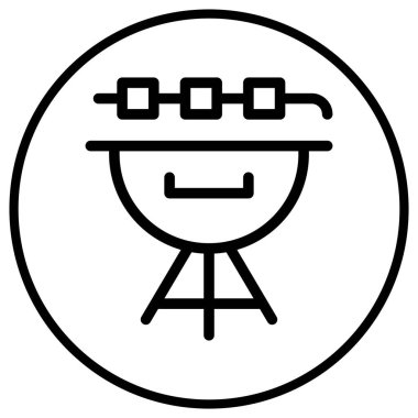 Bbq ekipman Vektör Simgesi Tasarım İllüstrasyonu