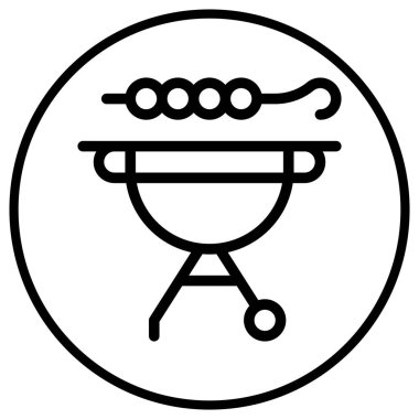 Bbq Vektör Simgesi Tasarım İllüstrasyonu
