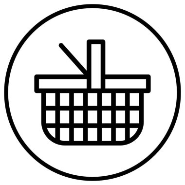 Piknik sepeti Vektör Simgesi Tasarım Çizimi