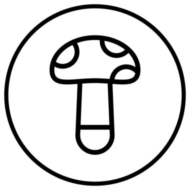 Mantar Vektörü Simgesi Tasarım İllüstrasyonu