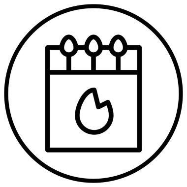 Kibrit kutusu Vektör Simgesi Tasarım İllüstrasyonu