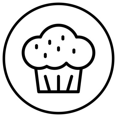 Kek Vektörü Simgesi Tasarım Çizimi