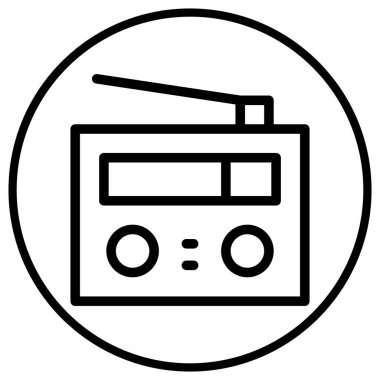 Radyo Vektörü Simgesi Tasarım İllüstrasyonu