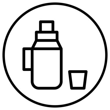 Termos Vektör Simgesi Tasarım Çizimi