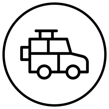 Jeep Vektör Simgesi Tasarım İllüstrasyonu