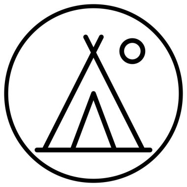 Kamp Vektörü Simgesi Tasarım İllüstrasyonu