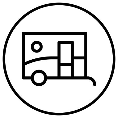 Karavan Vektör Simgesi Tasarım İllüstrasyonu