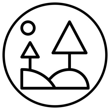 Peyzaj Vektörü Simgesi Tasarım İllüstrasyonu