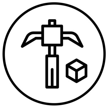 Kazma Vektör Simgesi Tasarım İllüstrasyonu