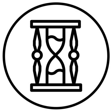 Kum Saati Vektör Simgesi Tasarım Çizimi