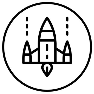 Uzay gemisi Vektör Simgesi Tasarım İllüstrasyonu