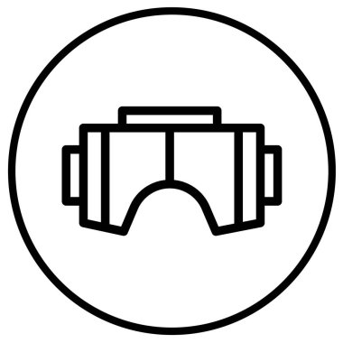 Vr gözlük Vektör Simgesi Tasarım İllüstrasyonu