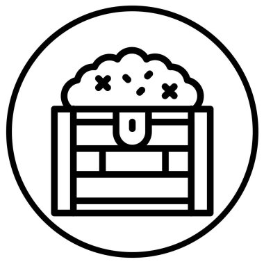 Hazine Vektörü Simgesi Tasarım İllüstrasyonu